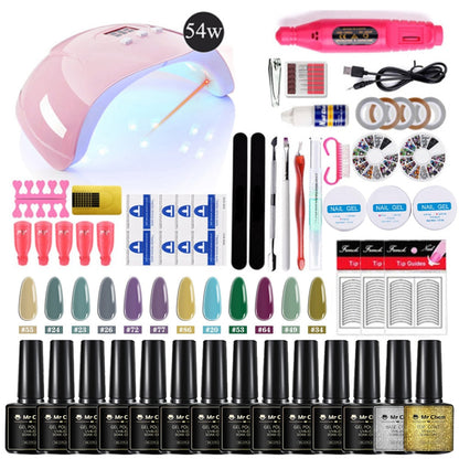 sengpan Nail Set 120W UV LED Lamp Dryer 18/12PCS Nail Gel Polish Kit Soak Off Manicure Set Electric Nail Drill Tools Set uñas