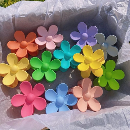 sengpan INS Fashion New Summer Candy Color Flower Acrylic Hair Claw Clips for Women Girls Hair Accessories Headwear Gifts