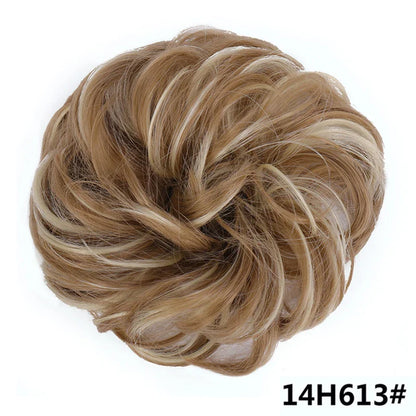 sengpan Synthetic Elastic Hair Scrunchie Chignon Donut Roller Bun Wig Curly Clip in Hair Ponytails Extensions Many colors