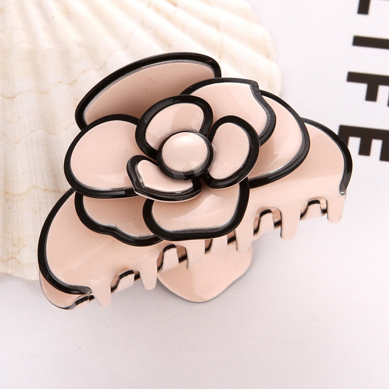 sengpan Acetate Camellia Hair Claw Clip Clamp For Women Girl Flower Handmade French Fashion Head Accessories Mujer Wholesale