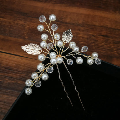 sengpan Women U-shaped Pin Metal Barrette Clip Hairpins Simulated Pearl Bridal Tiara Hair Accessories Wedding Hairstyle Design Tools