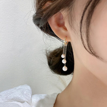 sengpan Christmas wishlist New Classic Imitation Pearl Tassel Long Drop Earrings For Woman Korean Fashion Jewelry Girl's Temperament Ear Accessories