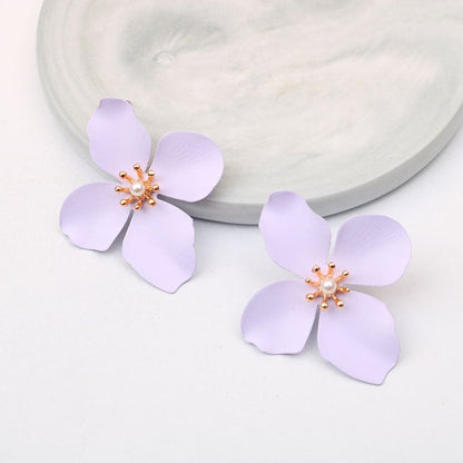 sengpan Boho Cute Flower Earrings for Women Korean Jewelry Kids Girls Gifts Fashion Stud Earring Boucles D'oreilles Aretes De Mujer