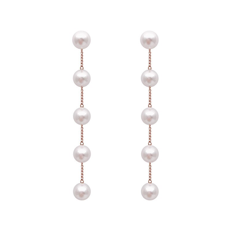 sengpan  gifts for her Trend Simulation Pearl Long Earrings Female Moon Star Flower Rhinestone Wedding Pendant Earrings Fashion Korean Jewelry