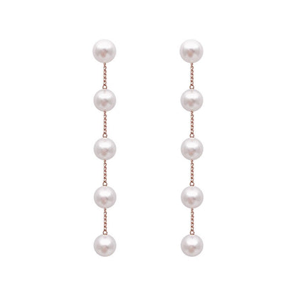 sengpan  gifts for her Trend Simulation Pearl Long Earrings Female Moon Star Flower Rhinestone Wedding Pendant Earrings Fashion Korean Jewelry