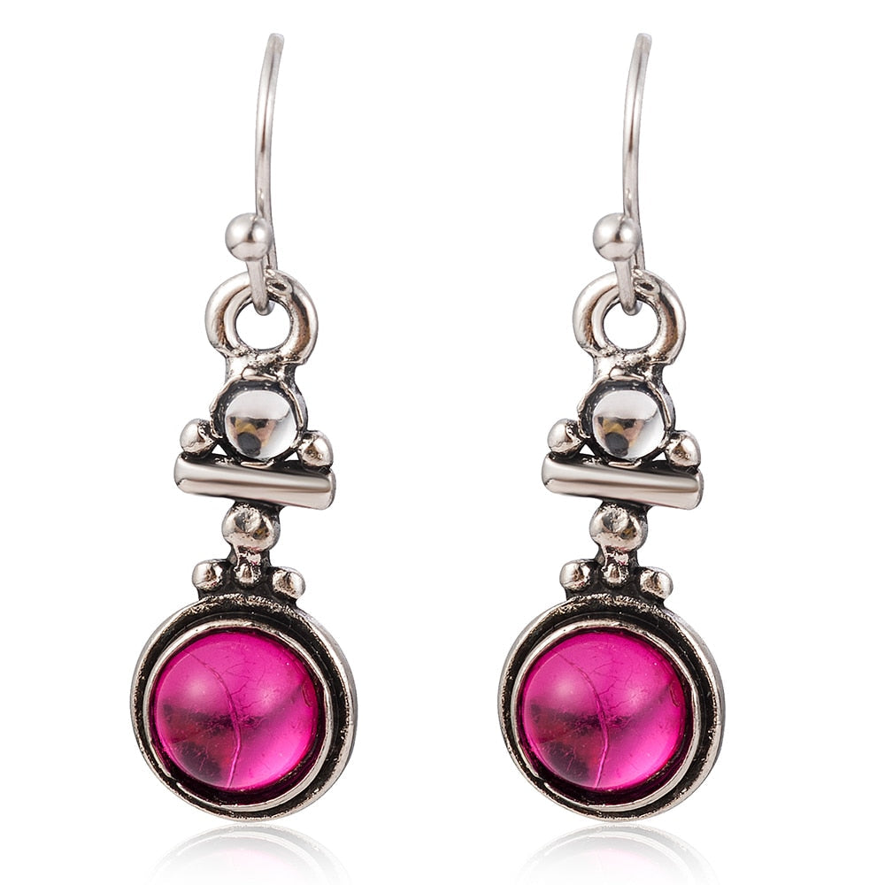 sengpan easter gifts for women  Vintage Drop Earrings Moonstone Pink Stone Earrings  Women Fashion Trendy Earrings Jewelry