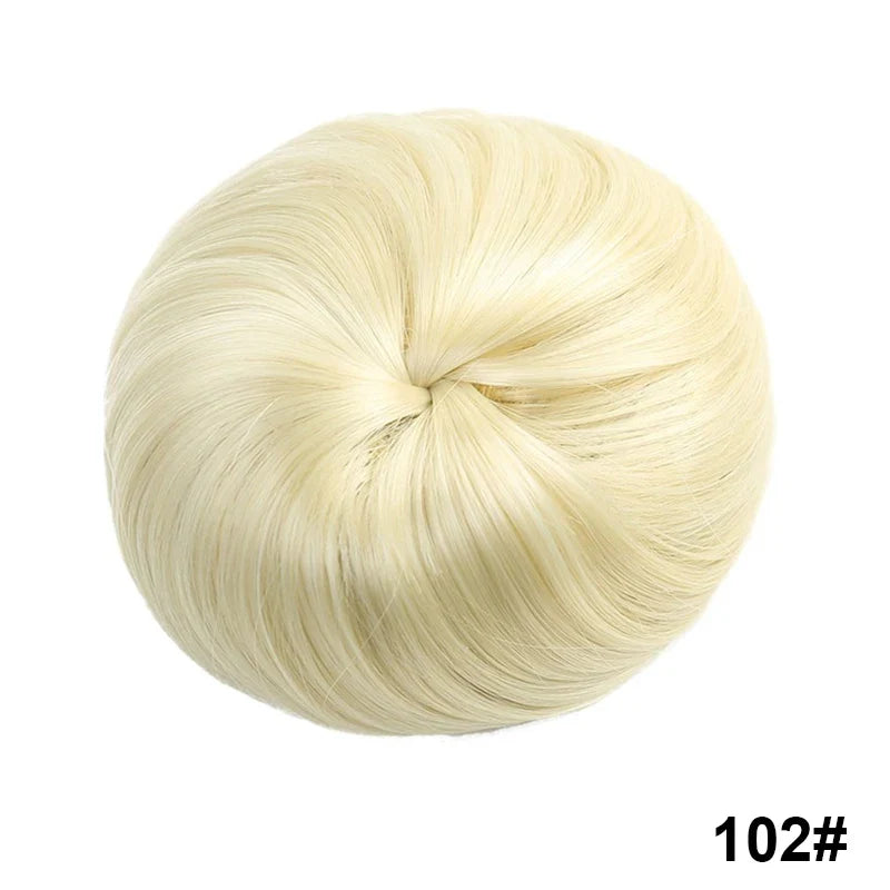 sengpan Synthetic Elastic Hair Scrunchie Chignon Donut Roller Bun Wig Curly Clip in Hair Ponytails Extensions Many colors