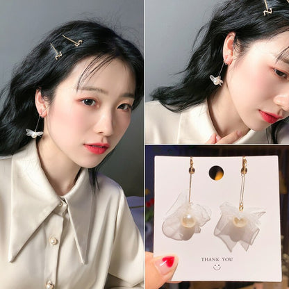 sengpan Fashion charm Creative pearl clip on Earrings Cute Handmade Earrings Womens ear clips Jewelry