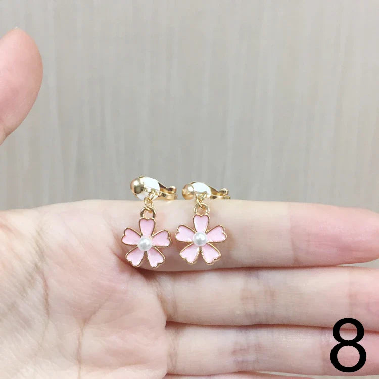 sengpan Child Blue Starfish Ear Clip Earrings Kids Cartoon Fashion No Piercing Ear Rings For Kids Gift Jewelry Korean Ear Clip Girls