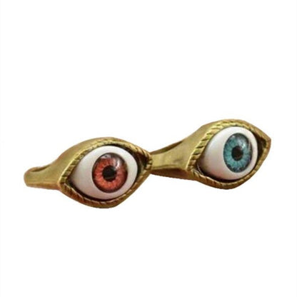 sengpan Classic Vintage Turkey Evil Eye Finger Ring Eyeball Punk Goth Jewellery Halloween Gift Fashion Ring for Men Women