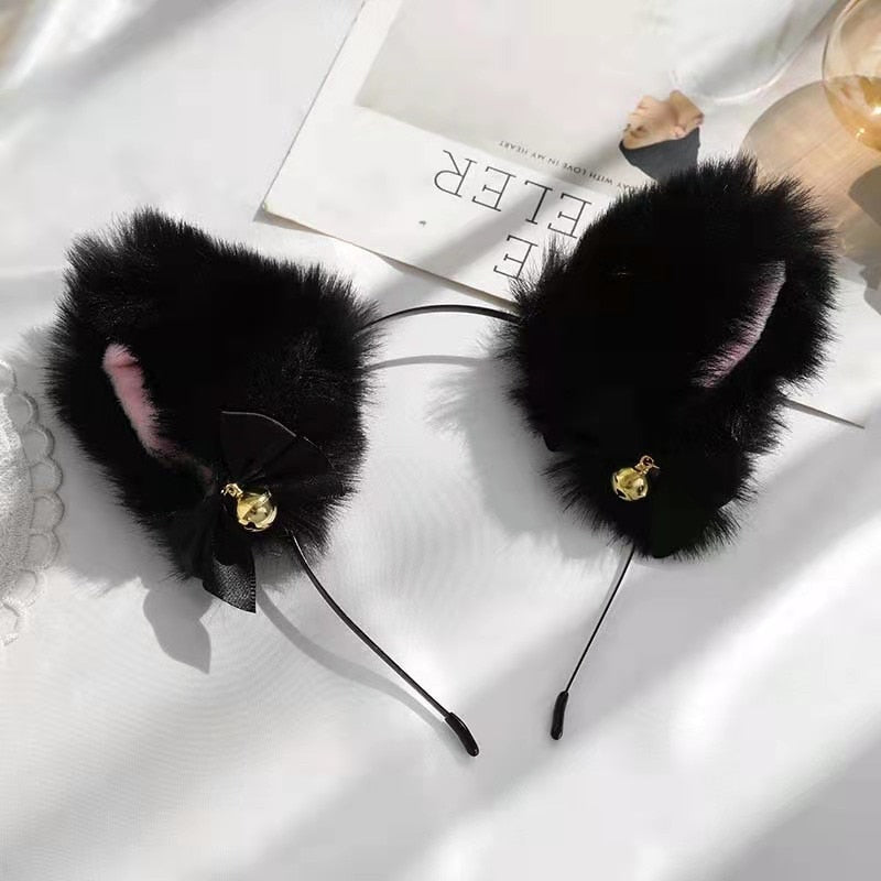 sengpan western jewelry for women  Masquerade Halloween Cat Ears Headwear Cosplay Cat Ear Anime Party Costume Bell Headwear Headband Hair Accessories