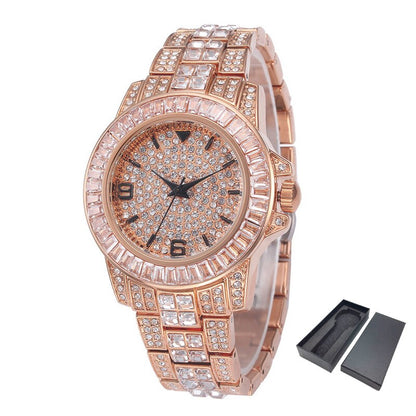 sengpan easter gifts for women  Bling Iced Out Watches for Men Luxury Diamond Mens Quartz Watch 18K Gold Stainless Steel Male Clock Pave CZ Hip Hop Wristwatches