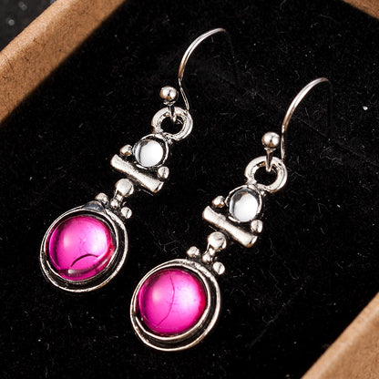 sengpan easter gifts for women  Vintage Drop Earrings Moonstone Pink Stone Earrings  Women Fashion Trendy Earrings Jewelry