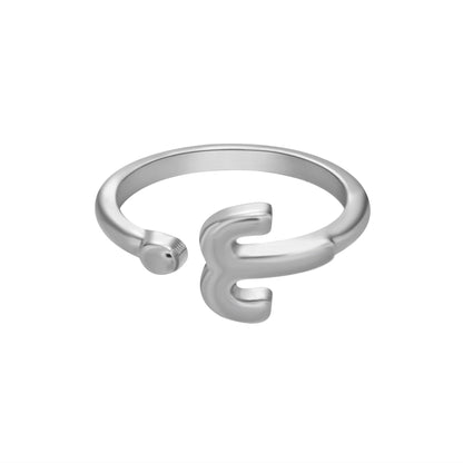 sengpan  gifts for women Minimalist 12 Constellation Rings for Women Silver Color Adjustable Zodiac Sign Opening Finger Ring Birthday Party Jewelry Gifts