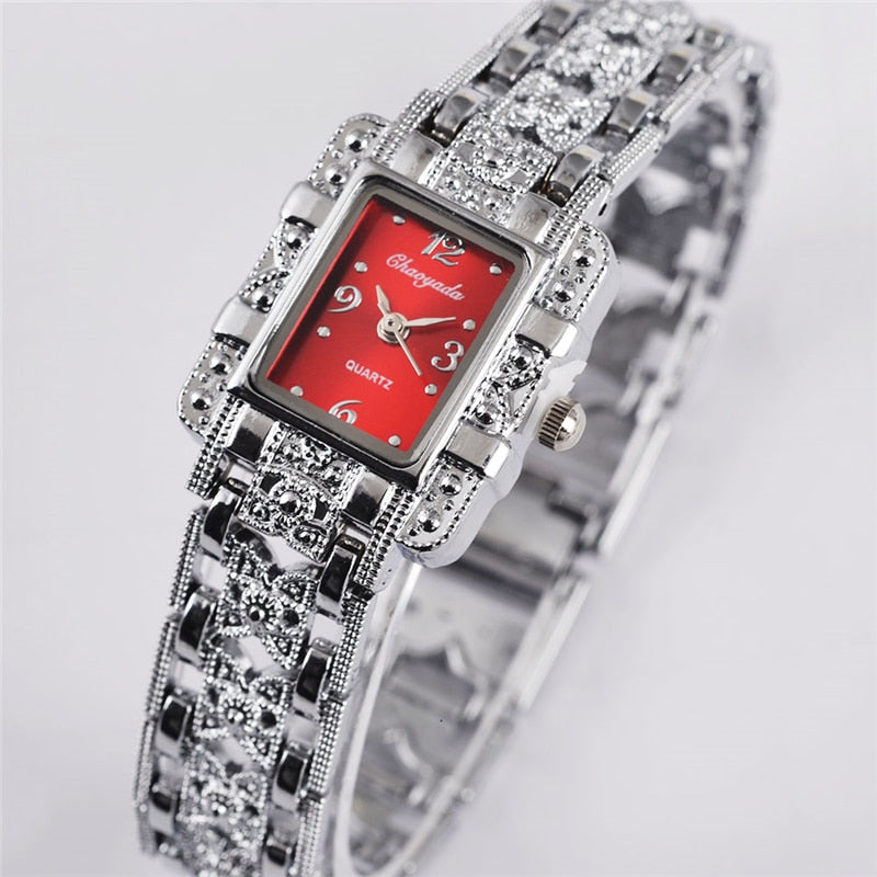 sengpan Women Watch Rectangle Dial Silver Stainless Steel Crystal Watches Fashion Quartz For Women ladies major relojes Hot Sale Relojes