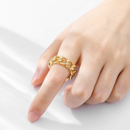 sengpan Christmas wishlist New Hollow Matching Ladies Couple Rings A Variety Of Fashion Personality Geometric Finger Chain Rings Jewelry Party Gifts