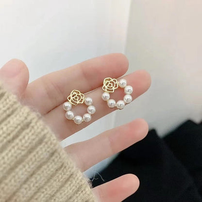 sengpan Christmas gifts ideas New Korean Design Trendy Sweet Cute Pearl Stud Earrings For Women Fashion Chic Big Elegant Earring Party Jewelry