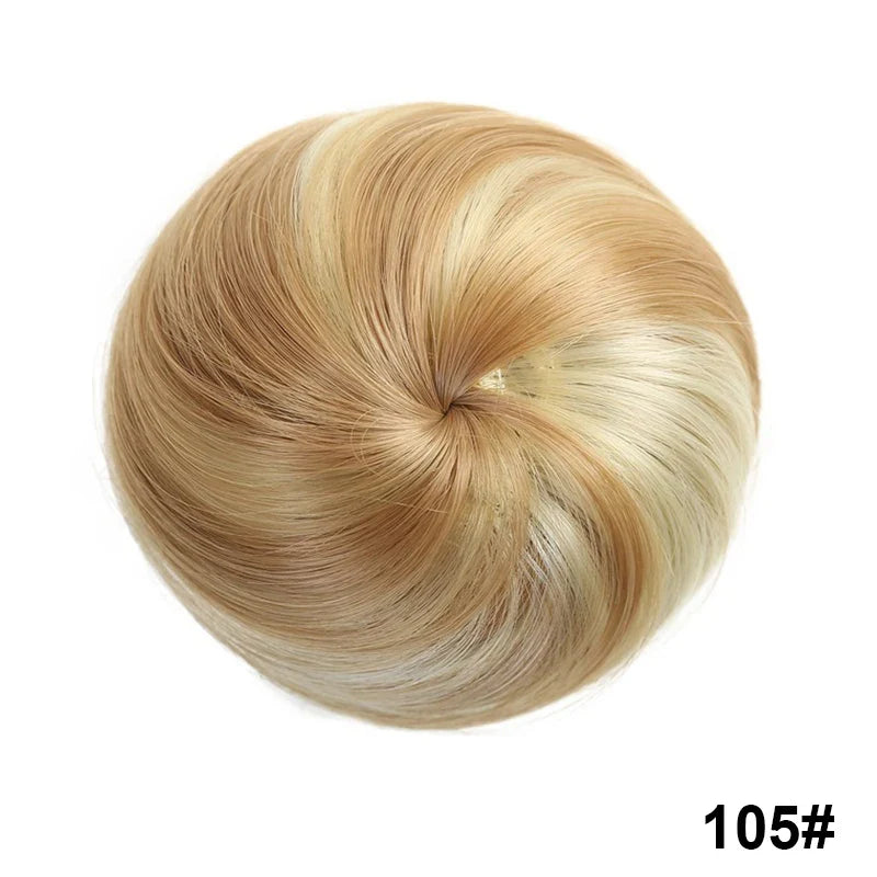 sengpan Synthetic Elastic Hair Scrunchie Chignon Donut Roller Bun Wig Curly Clip in Hair Ponytails Extensions Many colors