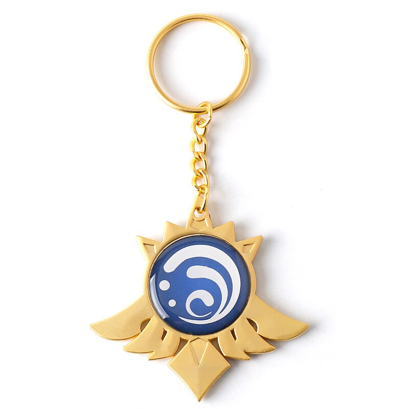 sengpan christmas gift ideas valentines day gifts for her Game Genshin Impact Vision Inazuma Keqing Wendi Xiao Keychain Luminous 원신 7 Element Weapons Eye Of Original God badge KeyRing