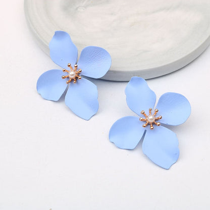 sengpan Boho Cute Flower Earrings for Women Korean Jewelry Kids Girls Gifts Fashion Stud Earring Boucles D'oreilles Aretes De Mujer