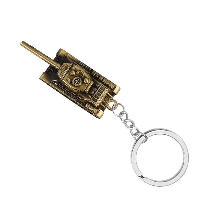 Lkblock WOT World Of Tanks Keychain 46G Heavy Punk Weapon 3D Tank IS Series Keychains Key Chain Rings For Men Car Holder Keys llaveros