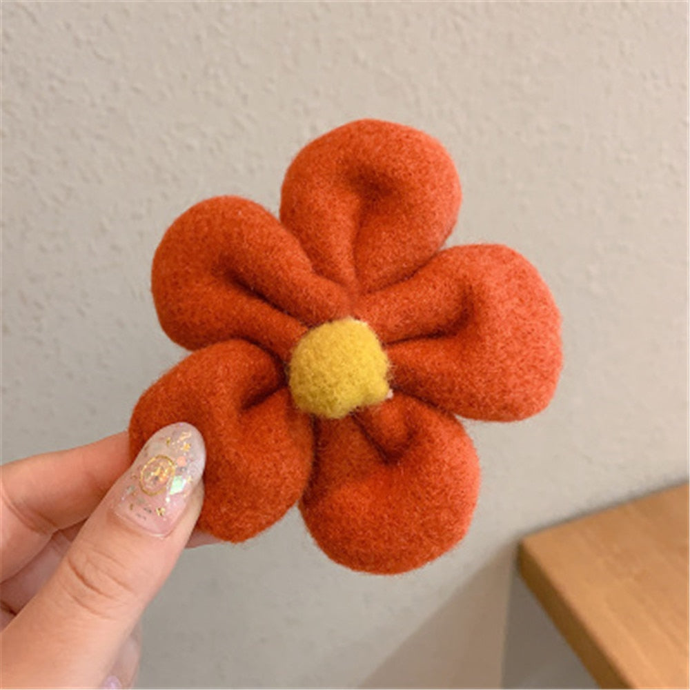 sengpan Women Hair Ties Elastic Rubber Bands Girl Fabric Sun Flower Floral Korean Scrunchies Head Accessories Handmade Wholesale