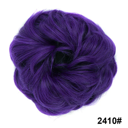 sengpan Synthetic Elastic Hair Scrunchie Chignon Donut Roller Bun Wig Curly Clip in Hair Ponytails Extensions Many colors