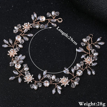 sengpan Pearl Crystal Wedding Hair Combs Hair Accessories for Bridal Flower Headpiece Headbands Women Bride Hair ornaments Jewelry