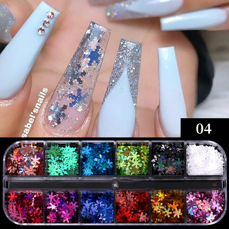 sengpan gifts for girls New 100x4cm Xmas Pattern for Nail Sticker 3D Snowflake Star Laser Glitter Christmas Nail Art Transfer Foils Stickers