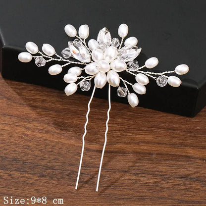 sengpan - Hair Pins Hair Accessories For Women Wedding Accessories Hair Clips Jewelry Pearl Rhinestone Flower Hair Clip Pins Headpiece