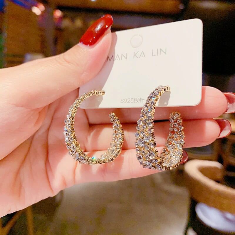 sengpan New style show face small high-end atmosphere decoration fashion women temperament personality exaggerated ear ring women