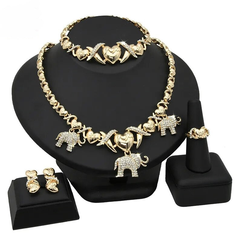 sengpan - Jewelery Necklace Set Dubai Gold Designer Bridal Wedding Indian Jewellery Earring Bracelet Fashion Women Party Luxury