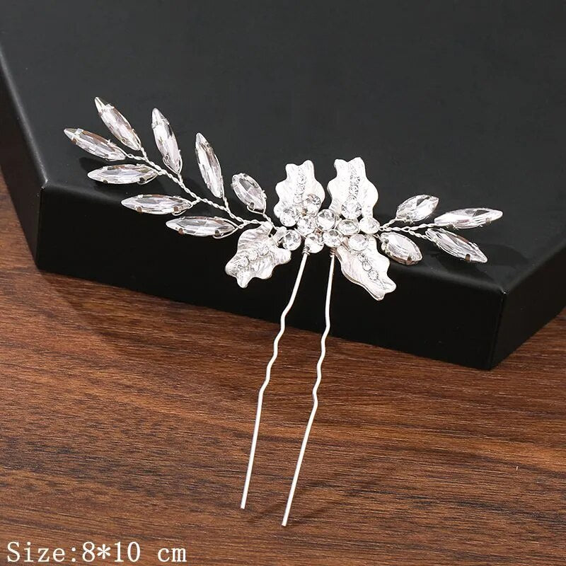 sengpan - Hair Pins Hair Accessories For Women Wedding Accessories Hair Clips Jewelry Pearl Rhinestone Flower Hair Clip Pins Headpiece