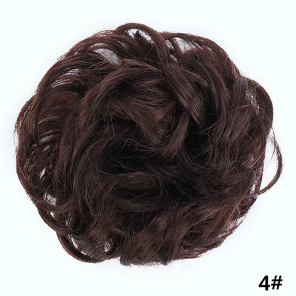 sengpan Synthetic Elastic Hair Scrunchie Chignon Donut Roller Bun Wig Curly Clip in Hair Ponytails Extensions Many colors