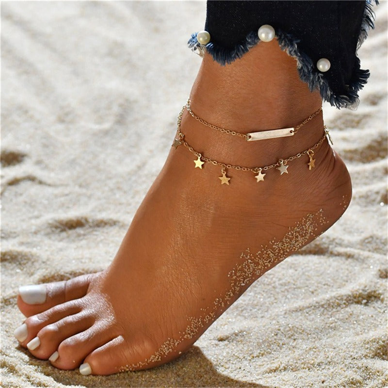 sengpan Christmas gifts for her Boho Starfish Women Anklet Foot Chain Jewelry Anklet Bracelet Femme Jewelry Accessories Foot Gift