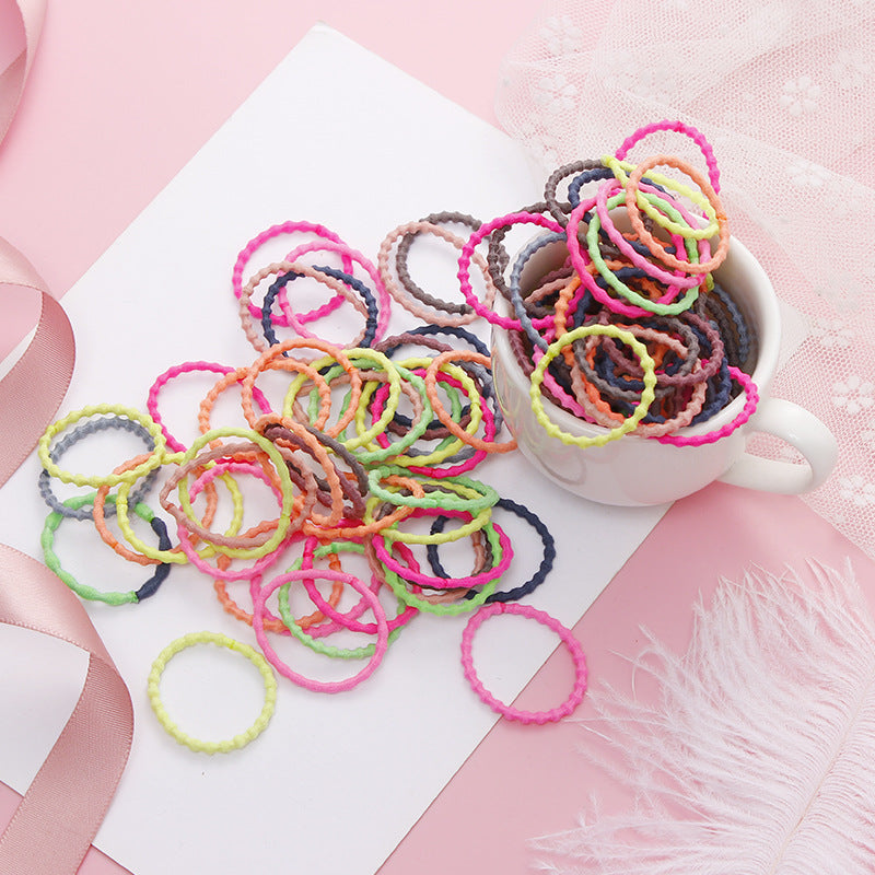 sengpan gifts for kids  50Pcs/Lot Fashion Girl Colorful 3cm Elastic Rubber Bands Children's Nylon Hair Ties Head Rope Fashion Hair Ring Hair Accessories