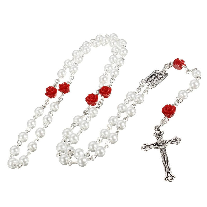 sengpan Christmas gifts ideas 5 Styles Imitation Pearl Rosary Cross  Pendant New Necklace Blessing Fashion Simple Temperament Jewelry For Female