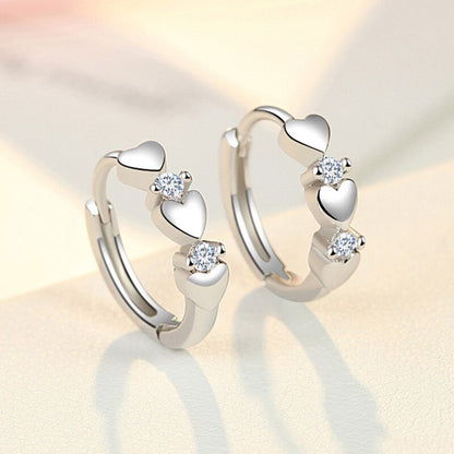 sengpan Fashion Earrings Heart Zircon Small Earrings For Women Jewelry Gifts