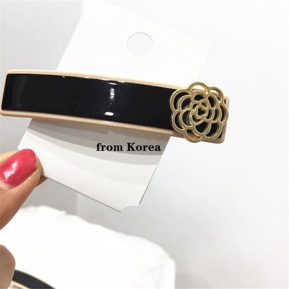 sengpan Barrette For Women Girl Camellia Rhinestone Aetate Hair Clip Hairpin Bow Knot Geometric Flower Head Accessories Wholesale