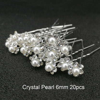 sengpan Women U-shaped Pin Metal Barrette Clip Hairpins Simulated Pearl Bridal Tiara Hair Accessories Wedding Hairstyle Design Tools