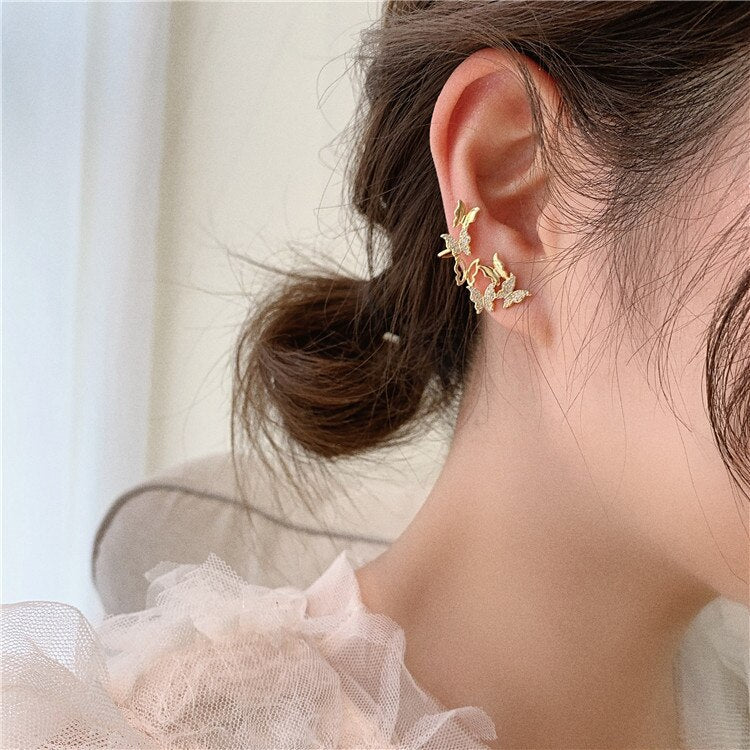 sengpan Christmas gifts ideas New arrive Korean Dongdaemun crystal tassel leaf earrings for womna super shiny flower luxury earring show face thin earring