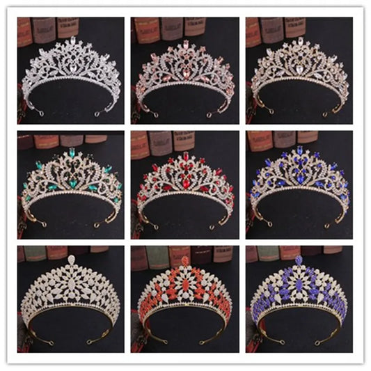 sengpan uxury Sparkling Crystal Bridal Hair Accessories Tiaras Big Diadem Crowns Girls Wedding Party Fashion Design Woman Ornaments