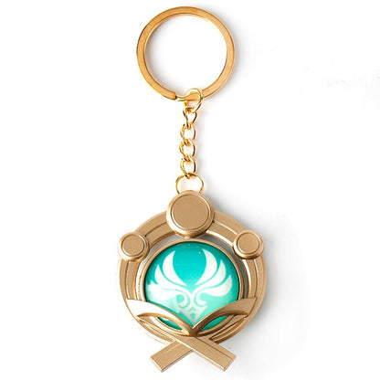 sengpan christmas gift ideas valentines day gifts for her Game Genshin Impact Vision Inazuma Keqing Wendi Xiao Keychain Luminous 원신 7 Element Weapons Eye Of Original God badge KeyRing