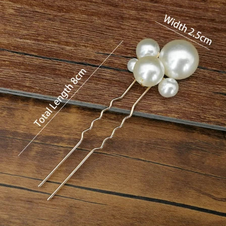 sengpan Women U-shaped Pin Metal Barrette Clip Hairpins Simulated Pearl Bridal Tiara Hair Accessories Wedding Hairstyle Design Tools