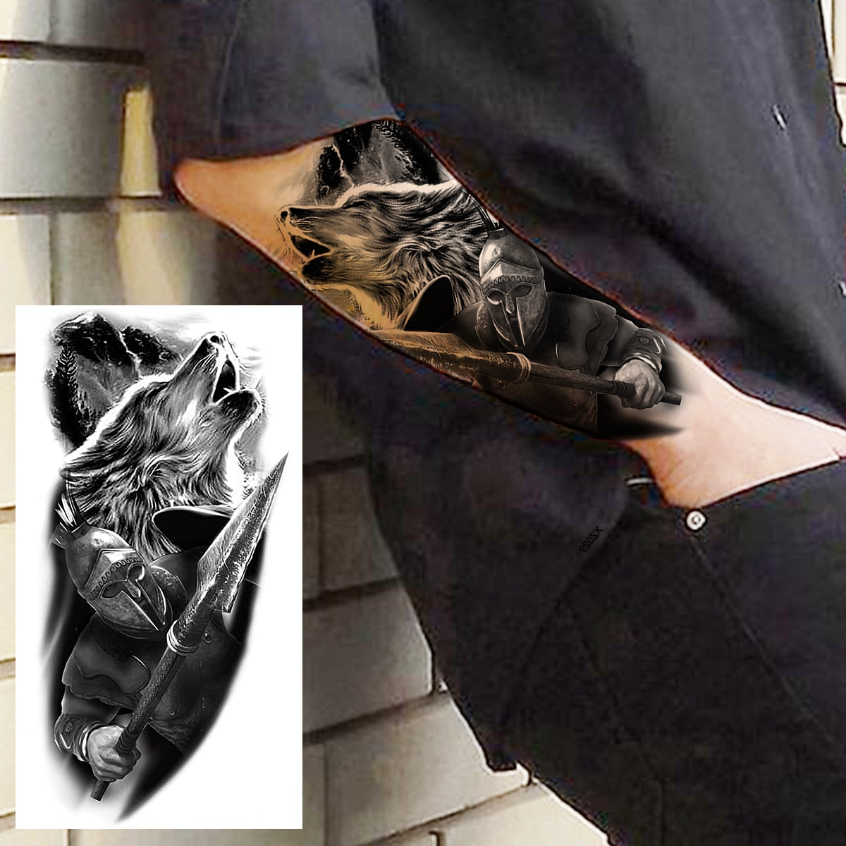 sengpan Praying Lion Cross Temporary Tattoos For Men Women Clown Wolf Tiger Flower Compass Fake Tattoo Sticker Forearm Waterproof Tatoos