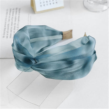 sengpan Girl Organza Wide Headbands For Women Cross Hair Bands Bows Accessories Korean Summer New Tie Dye Ethnic Wholesale