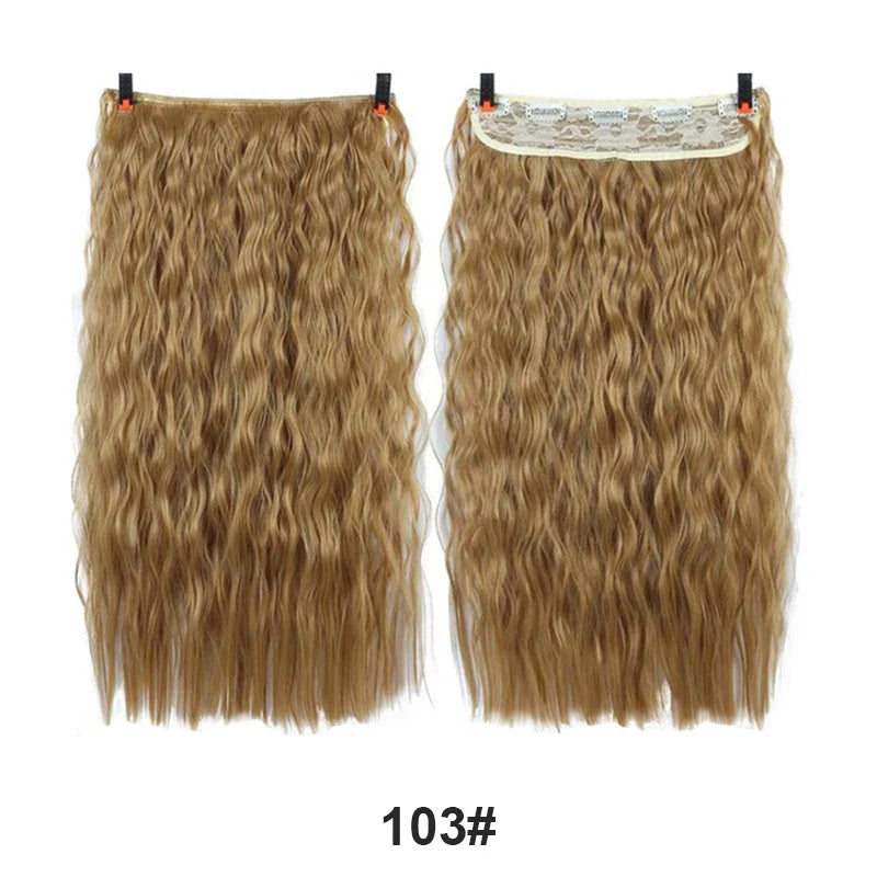 sengpan  24inche 5Clip Long Straight Hair Gradient Straight Hair Synthesis Hair Extension High Temperature Women Hair Extension