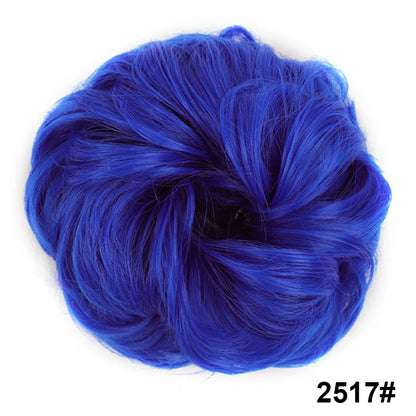 sengpan Synthetic Elastic Hair Scrunchie Chignon Donut Roller Bun Wig Curly Clip in Hair Ponytails Extensions Many colors