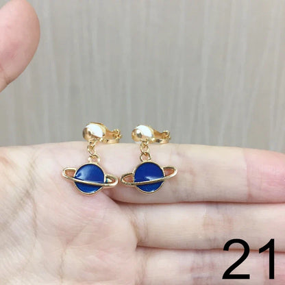 sengpan Child Blue Starfish Ear Clip Earrings Kids Cartoon Fashion No Piercing Ear Rings For Kids Gift Jewelry Korean Ear Clip Girls