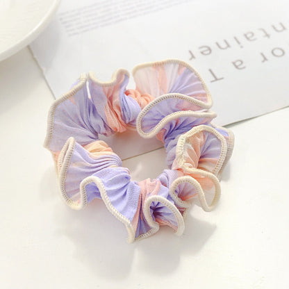 sengpan Tie-dye Folds Print Sweet Scrunchies for Women Girl Elastic Hair Band Ties Accessories Wholesale Korean Rubber Rope Dropshipping